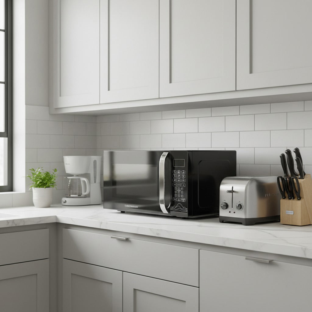 DICTROLUX - Forno Microonde Digitale con Grill 28 litri Cosmo Black 1200 Watt